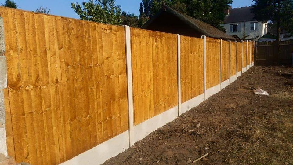 wood and lap panel fencing